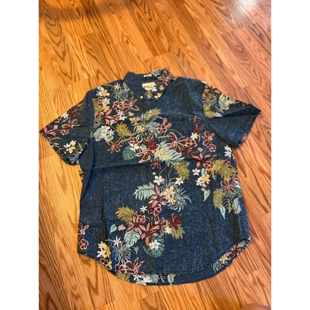 Men’s Tailored Collared Shirt Hibiscus Floral Print